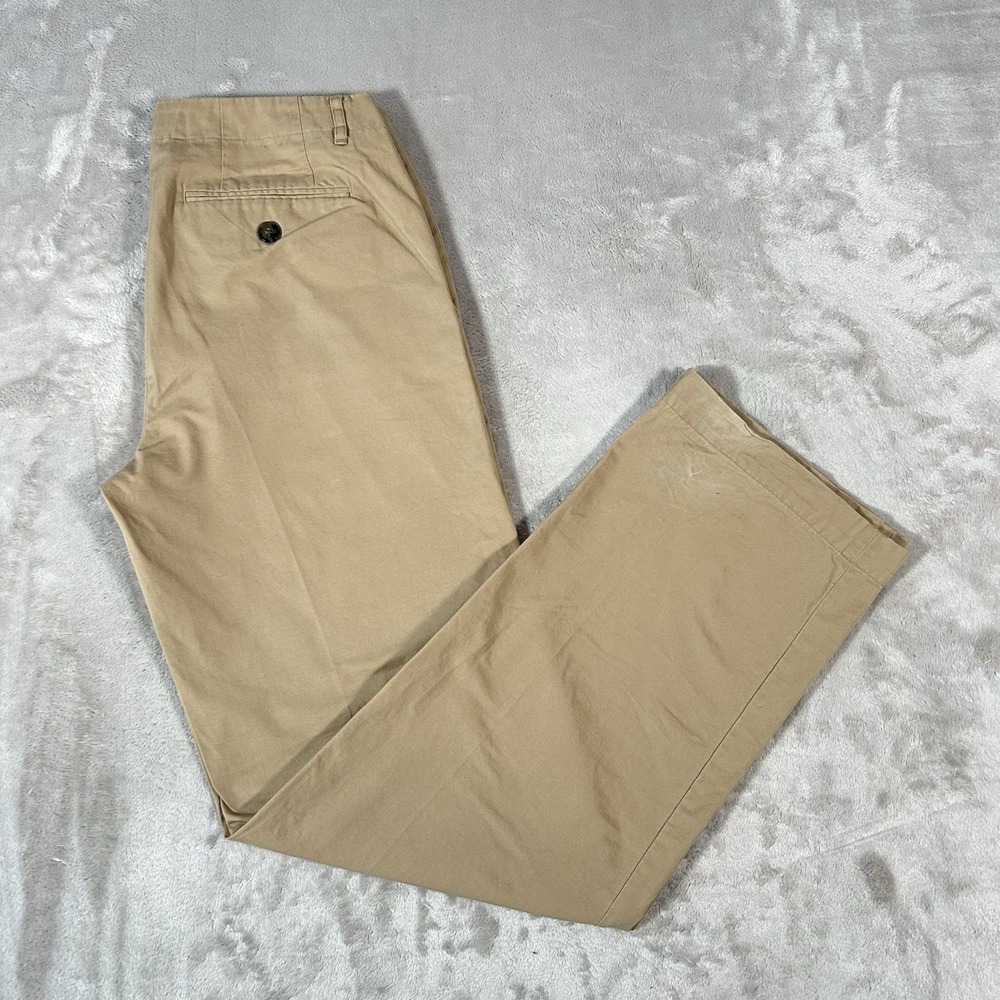 Burberry London Mens Field Pants 32x32 Beige Wide Leg Flap Pocket Chinos
